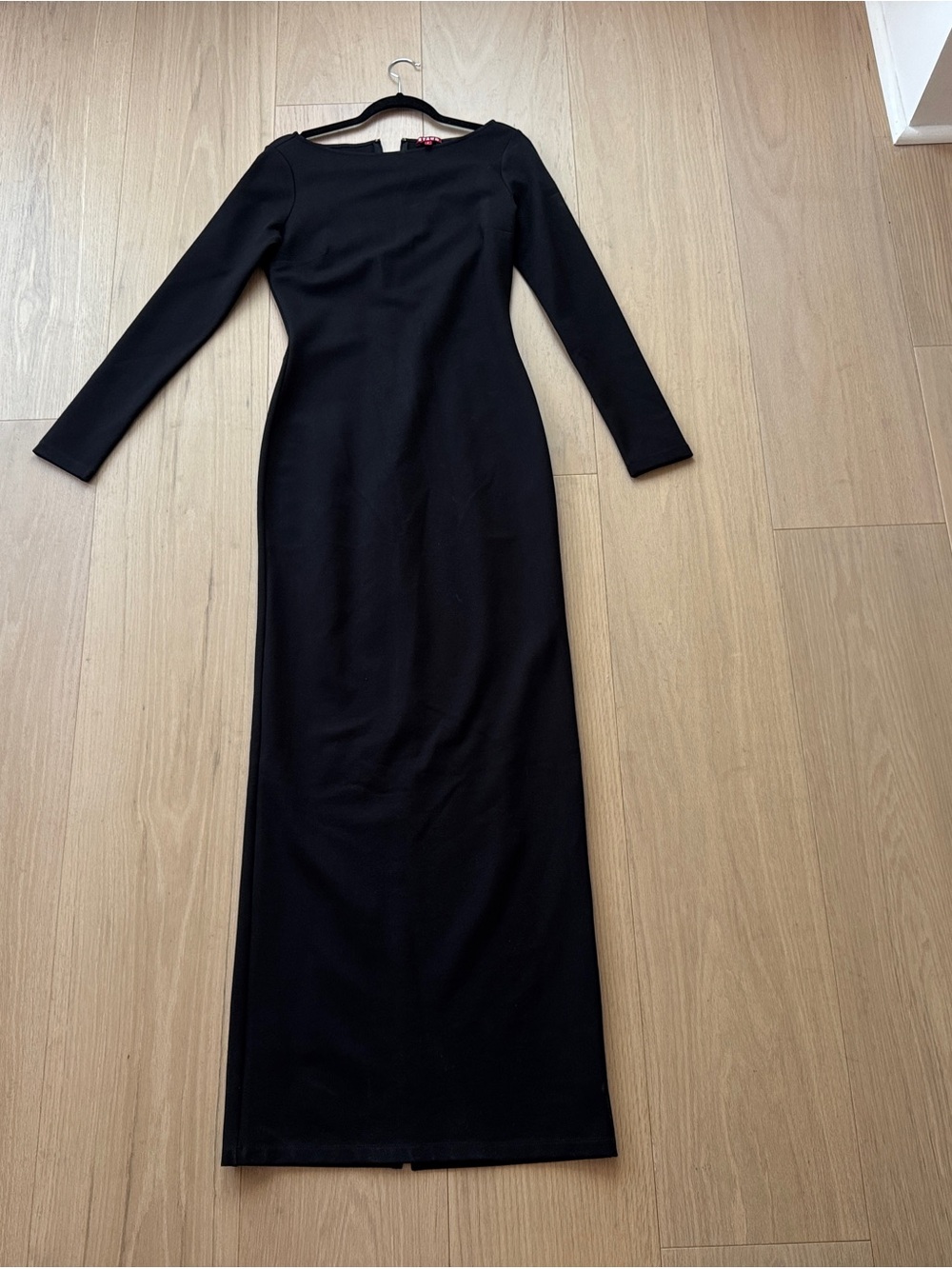 STAUD Black Long-Sleeve Maxi Dress